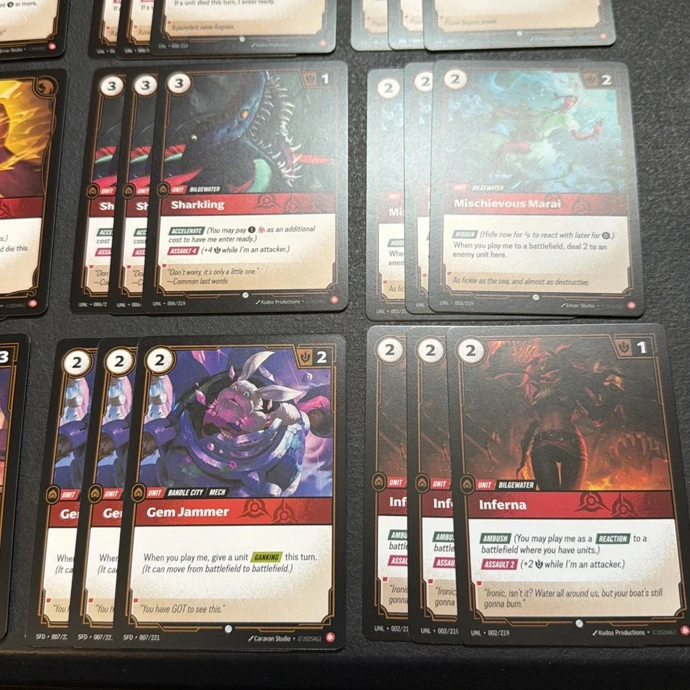 Riftbound Red Playset Lot 48 Cards Total Fury Rune UNL & SFD